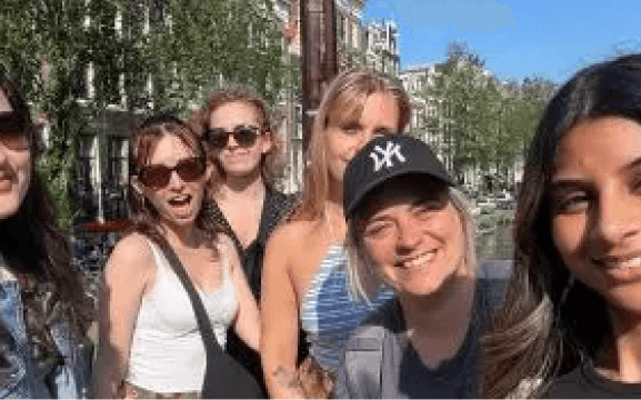 Group of travellers in Amsterdam